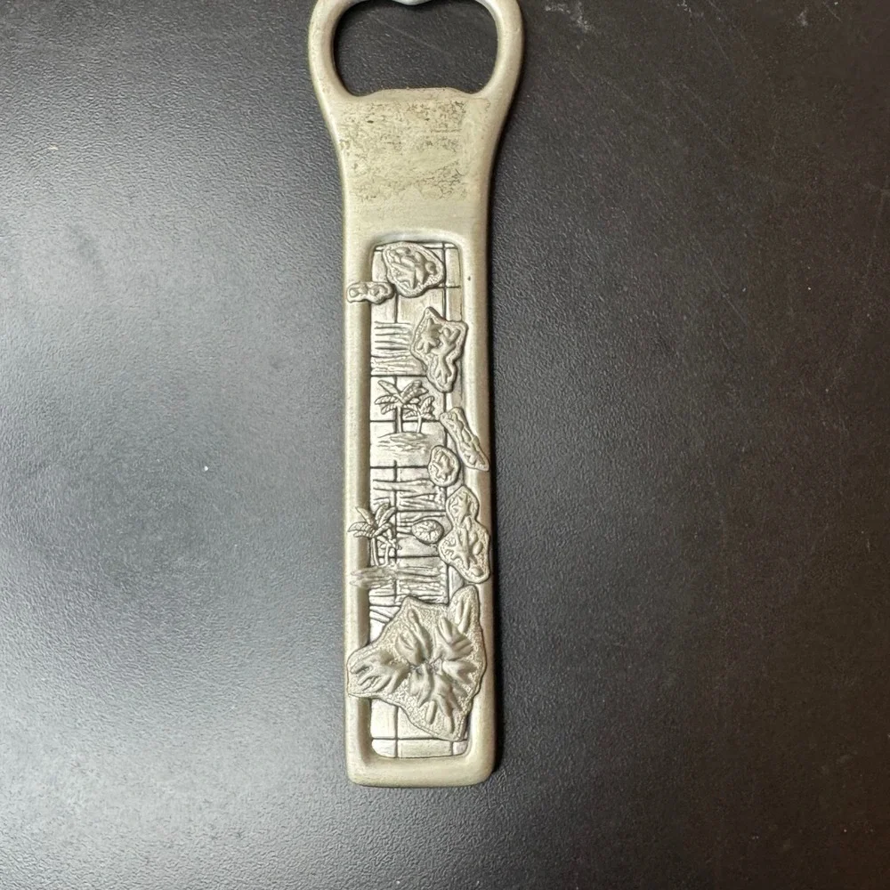 Hawaiian Islands Bottle Opener Barware Heavy‎ Souvenir Tropical Decor Pewter
